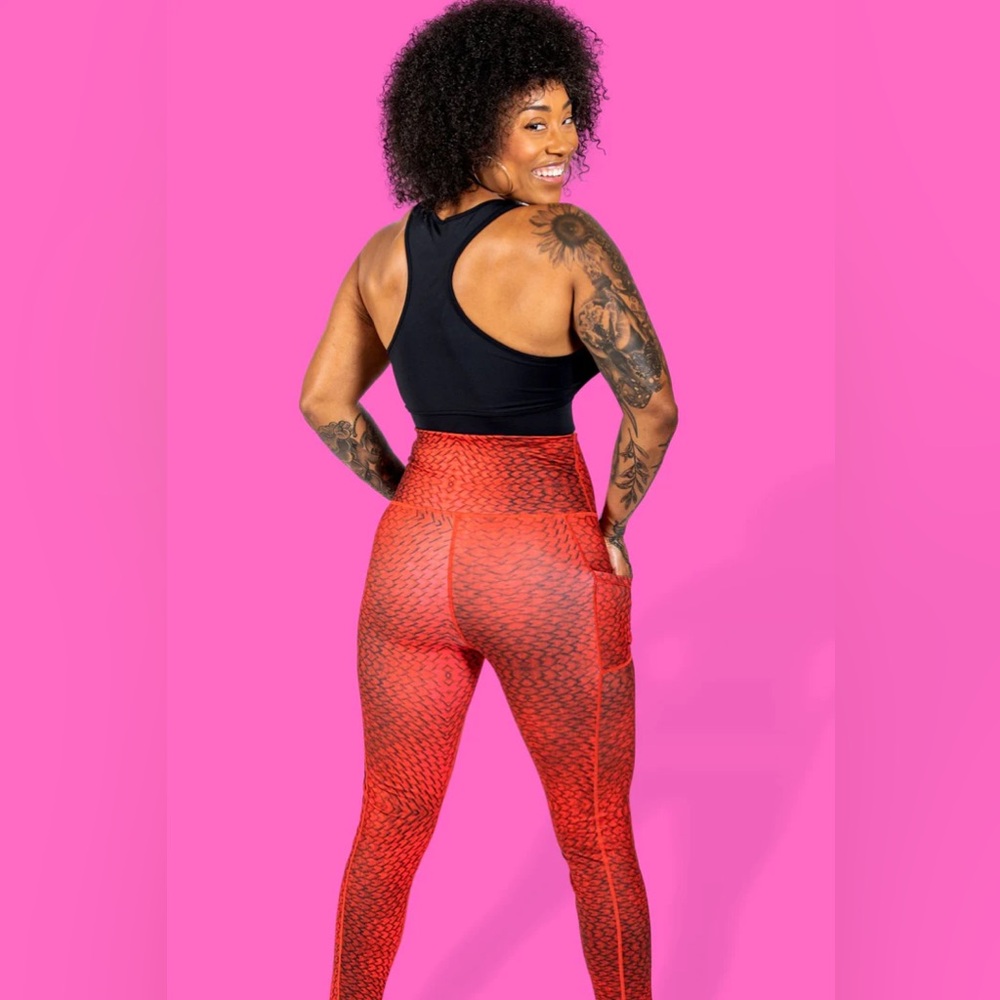 Grrrl Fire Dragon Honey Badger Pocket Leggings